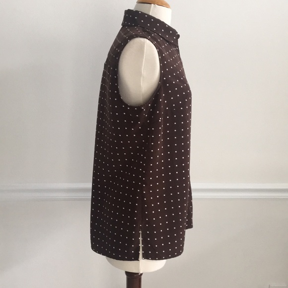 Susan Graver Sz 2-NWOT  Brown Square Dots Top - Picture 3 of 7